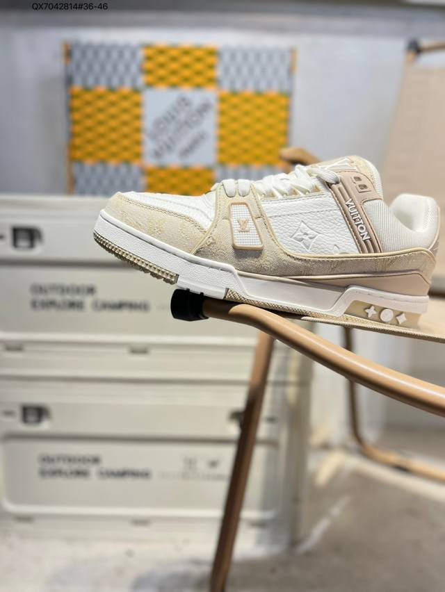 路易威登 Louis Vuitton Lv路易威登板鞋 新款 Lv Trainer最新配色运动鞋 L家 篮球鞋风格运动鞋 该鞋由艺术总监 Virgil Ablo