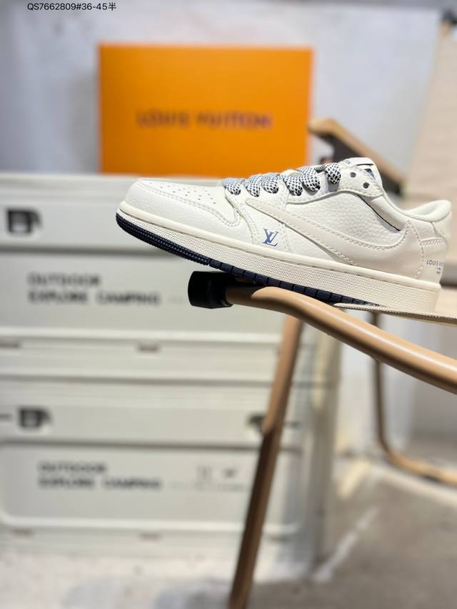 公司级头层皮Lv X 乔丹Air Jordan 1 Low Aj1低帮系列篮球鞋 官方同步配色 原装级产物 #拒绝公底 立体鞋型 细节完美 高清洁度Xz1268