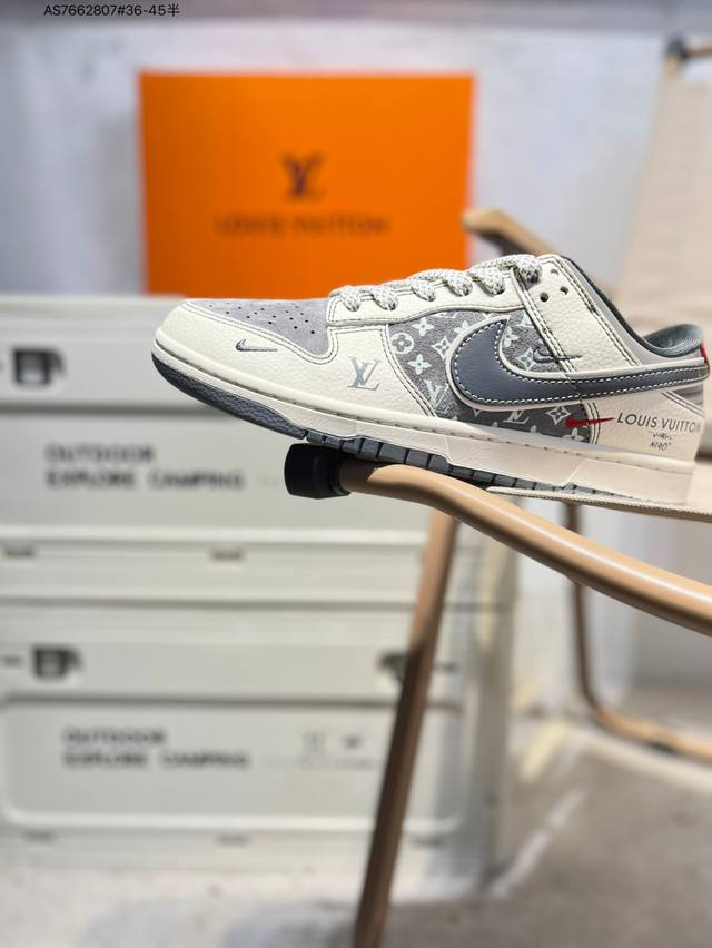 Lv X Nike Sb Dunk Low 大厂出品 极力推荐 新配色原装头层材料 独家版型蒸餾加工帶來的是更好的视觉和脚感体验大厂纯原品质出货 清洁度 电绣工