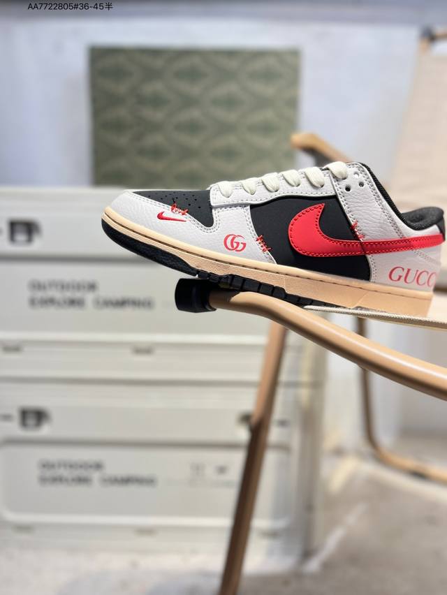 古驰 X Nike Sb Dunk Low 大厂出品 极力推荐 新配色原装头层材料 独家版型蒸餾加工帶來的是更好的视觉和脚感体验大厂纯原品质出货 清洁度 电绣工