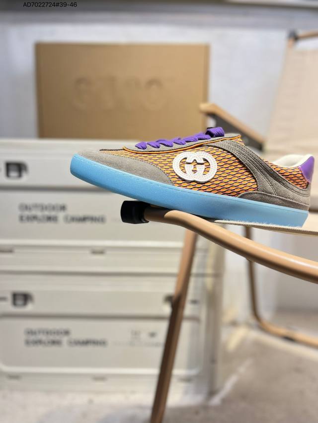 广东原产# Gucci 轻奢单品 Gucci古驰休闲潮鞋系列 刺绣小蜜蜂 高奢古驰Gucci Screener Gg High-Top Sneaker休闲潮鞋系