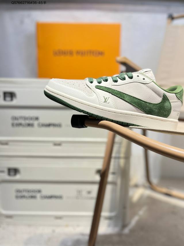 公司级头层皮Lv X 乔丹Air Jordan 1 Low Aj1低帮系列篮球鞋 官方同步配色 原装级产物 #拒绝公底 立体鞋型 细节完美 高清洁度Xz1268