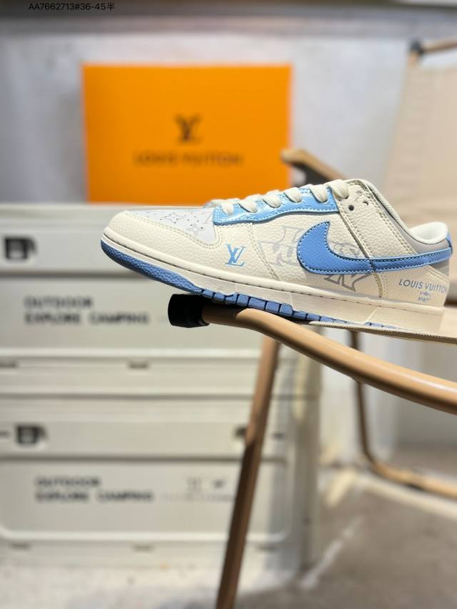 Lv X Nike Sb Dunk Low 大厂出品 极力推荐 新配色原装头层材料 独家版型蒸餾加工帶來的是更好的视觉和脚感体验大厂纯原品质出货 清洁度 电绣工