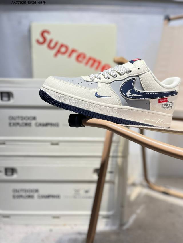 Supreme X Nk Air Force 1'07 Low 空军一号低帮休闲板鞋 #定制皮料 原楦原纸板 纯正空军版型 高清洁度 内置全掌气垫Sm6668