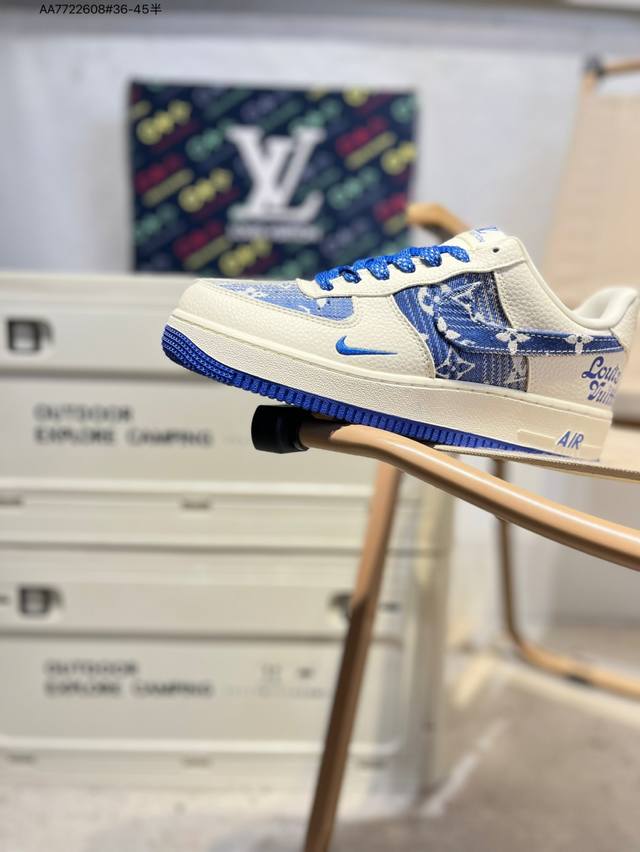 Lv X Nk Air Force 1'07 Low 空军一号低帮休闲板鞋 #定制皮料 原楦原纸板 纯正空军版型 高清洁度 内置全掌气垫Dk0798 Aa772