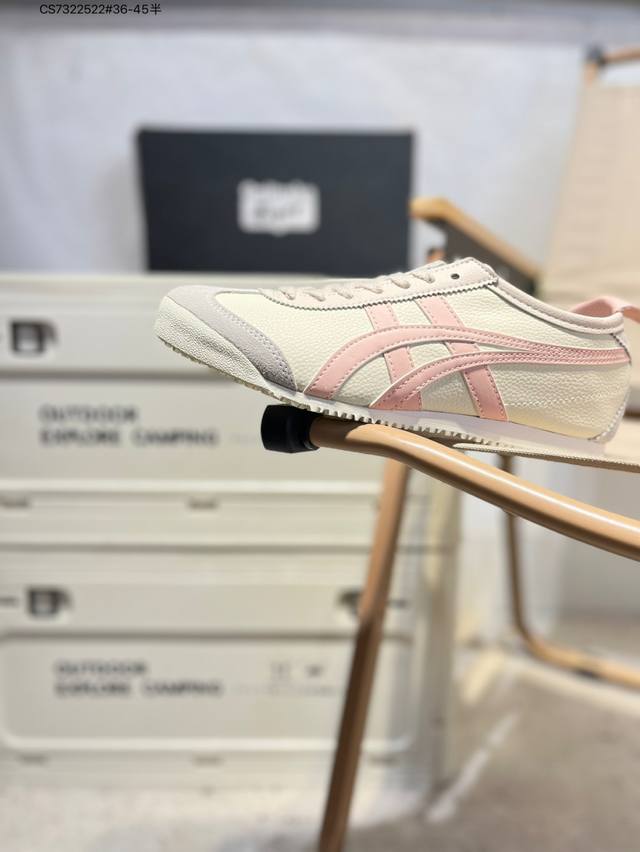 Onitsuka Tiger Mexico 66 Sd 鬼冢虎 墨西哥升级版系列低帮复古经典虎爪百搭休闲 皮革慢跑鞋 采用软质粒面牛剖革组合翻毛皮饰条鞋面材质1