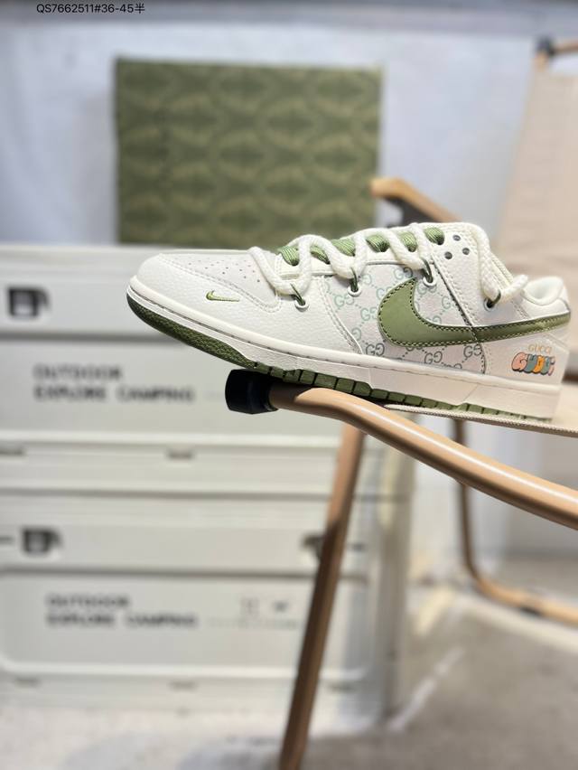 古驰 X Nike Sb Dunk Low 大厂出品 极力推荐 新配色原装头层材料 独家版型蒸餾加工帶來的是更好的视觉和脚感体验大厂纯原品质出货 清洁度 电绣工