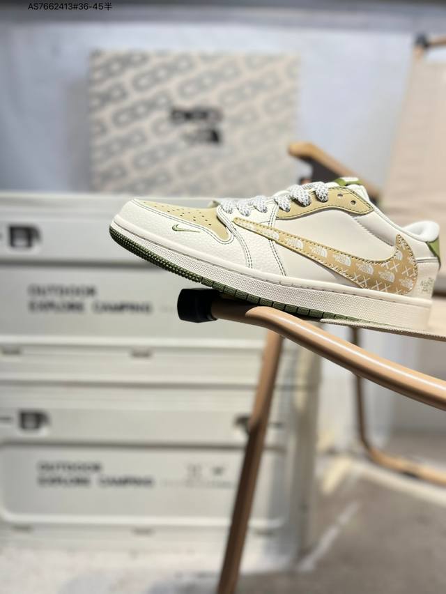 定制鞋盒 纯原大厂# 斯图西 X 乔丹Air Jordan 1 Low Aj1低帮系列篮球鞋 官方同步配色 原装级产物 #拒绝公底 立体鞋型 细节完美 高清洁度