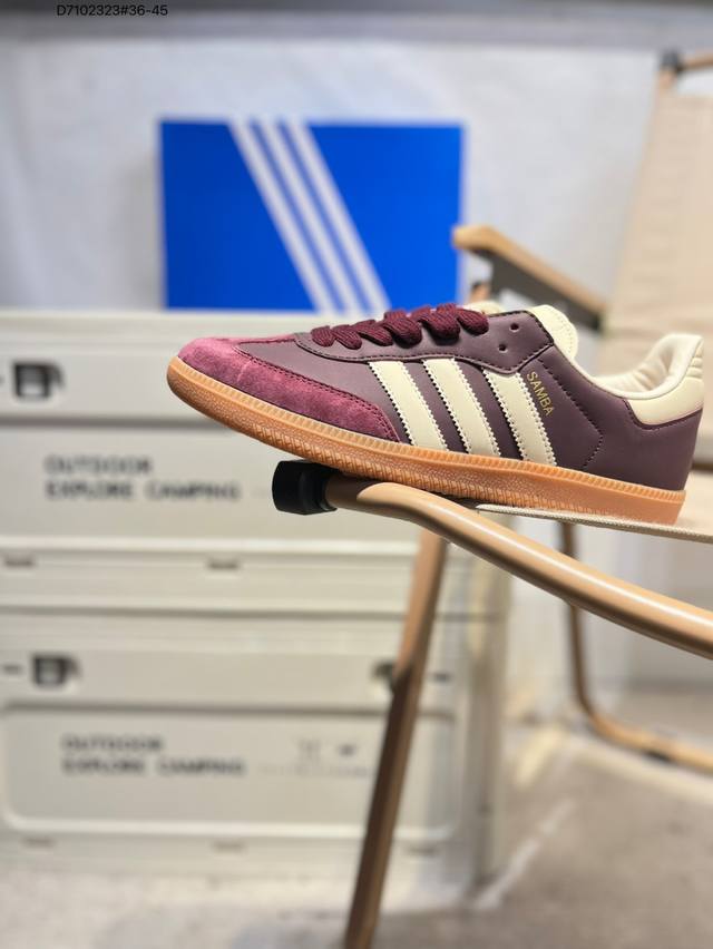 Adidas Originals Samba Og W 舒适百搭 防滑耐磨 低帮 板鞋 男女同款 德训鞋Adidas Samba经典风尚历经几十载。源于室内运动
