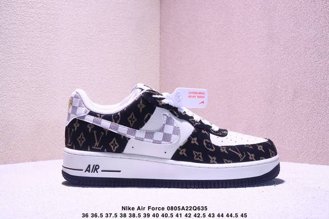 海外限量发售！公司级Nike Air Force 1 '07 Low Lv联名--黑金织布 空军一号低帮 运动鞋 休闲鞋 折边针车 工艺难度大 原楦头原纸板 原