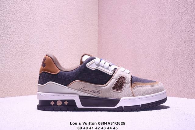真标Louis Vuitton Trainer Sneaker Low 全新 Lv 路易威登 休闲运动文化百搭板鞋 尺码:39-45 Xm0804Q625