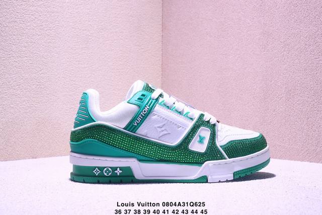 真标Louis Vuitton Trainer Sneaker Low 全新 Lv 路易威登 休闲运动文化百搭板鞋 尺码:36-45 Xm0804Q625