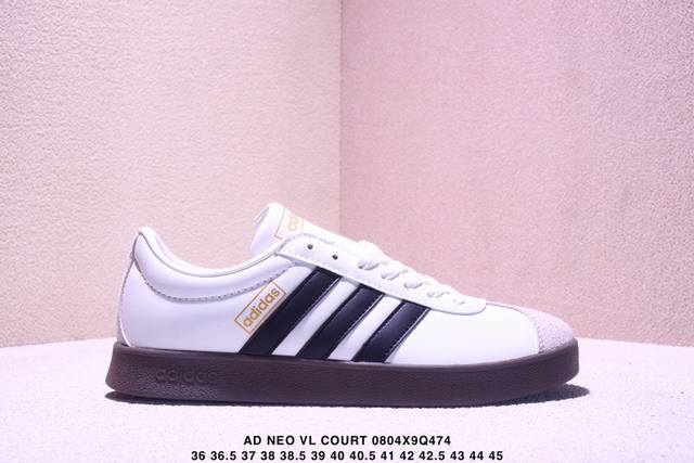 阿迪达斯Ad Neo Vl Court Classic男女子休闲运动板鞋 要精通反重力的运动？你需要一双坚韧的运动鞋 这款Ad有着滑板风格运动鞋经典外型 配合耐