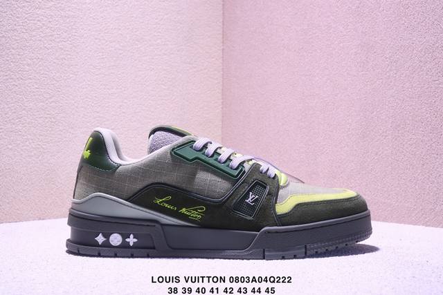 Louis Vuitton Trainer 牛皮革 圆头系带平底 低帮 板鞋 男女款 Xm0803Q222