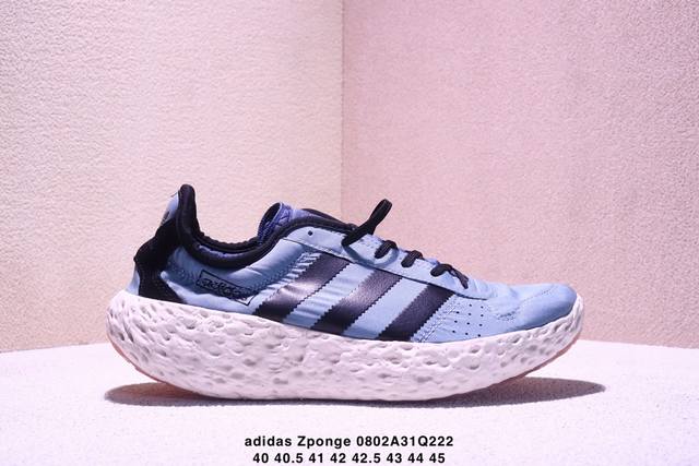 Adidas Originals Zponge 舒适百搭耐磨 低帮 休闲城市通勤跑步鞋 男女同款 蓝黑色 Xm0802Q222