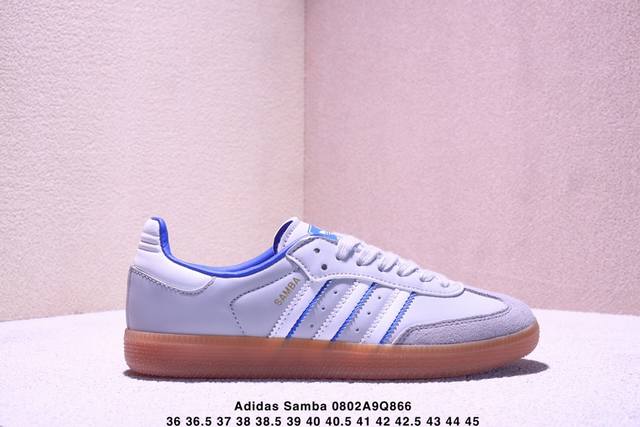 阿迪达斯Adidas Originals Samba Vegan Og桑巴舞系列绅士德训足球风百搭低帮休闲运动板鞋 货号:Ie6521 尺码:36～45 Xm0