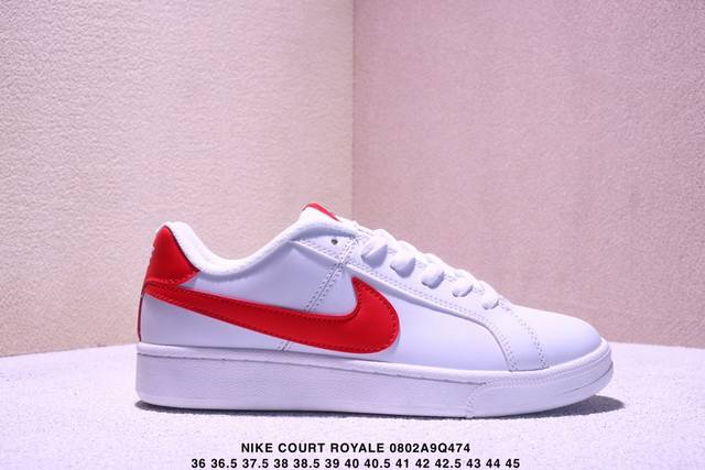 耐克 Nike 男女鞋秋季Court Royale Ac运动鞋休闲鞋板鞋 百搭小白鞋，焕新演绎元年款设计，塑就复古网球风范。鞋款承袭简洁线条、经典系带系统和醒目