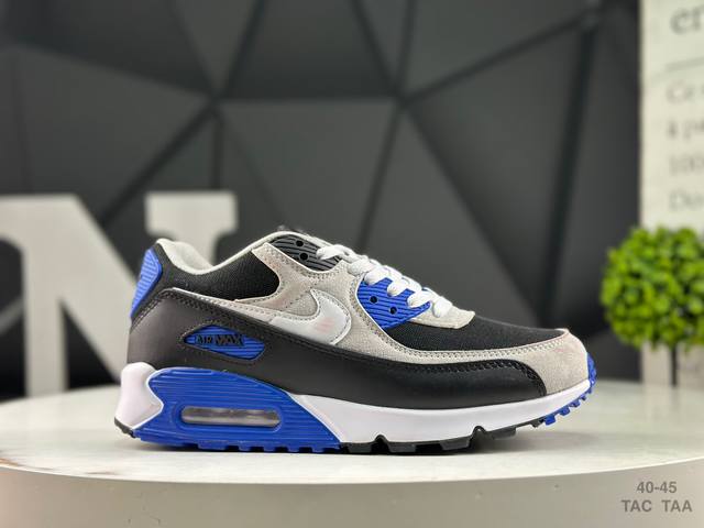 耐克 Air Max 90 男女子休闲运动鞋 气垫运动鞋 透气舒适减震耐磨底休闲运动跑步鞋，设计均采用无缝防水 Tech Tuff 挡泥片和结合鞋面的 Cord