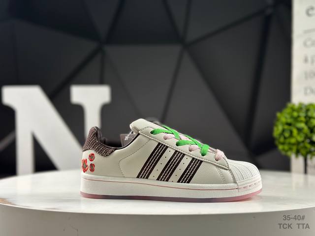 阿迪达斯 Adidas Superstar 贝壳头经典百搭休闲板鞋 渠道正品订单 诠释市场最高工艺水平 贝壳头经典小白板鞋 专柜上架同步配色 全鞋进口头层皮料打