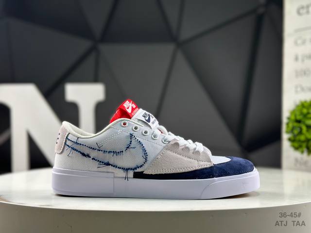 真标带半码 耐克 Nike Sb Zoom Blazer Mid Edge L 中性滑板鞋 优质皮革材料，尽显非凡格调。高磨损区域添加额外贴片，有效提升耐穿性，
