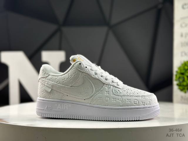 耐克 Nike Air Force 1 ‘07 Low 空军一号厚底增高百搭休闲运动板鞋 路易威登 联名 原楦头原纸板 打造纯正空军版型，专注外贸渠道 全掌内置