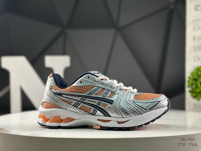 亚瑟士 Asics Gel-Kayano 14 亚瑟士运动休闲透气专业跑鞋 #原厂原数据开发 采用工程弹性双层再生针织密度鞋面材质，后跟3D可视Gel缓震乳胶物