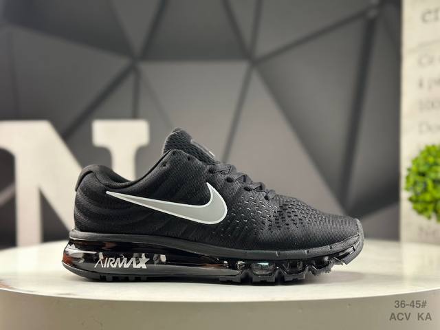 耐克 Nike Air Max 2017 White Pure Platinum 系列耐克低帮百搭贾卡网面全掌气垫患者休闲运动慢跑鞋 货号:849559 001