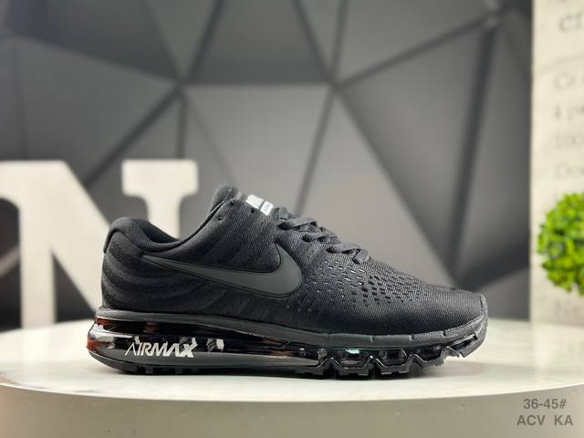耐克 Nike Air Max 2017 White Pure Platinum 系列耐克低帮百搭贾卡网面全掌气垫患者休闲运动慢跑鞋 货号:849559 004