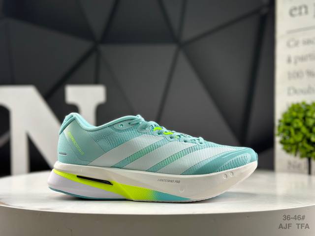 阿迪达斯 Adidas Adizero Boston 13 阿迪达斯 透气网眼竞速跑鞋Boost 缓震底 运动鞋 后跟加厚 呵护脚后跟 立体保护软绵鞋口 轻松穿
