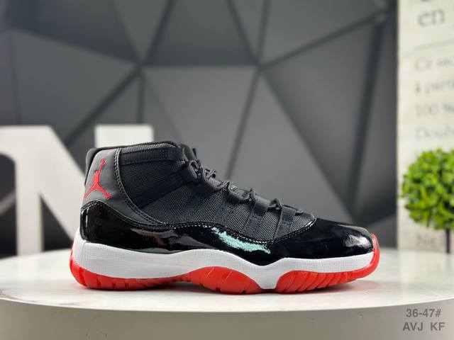 耐克 Air Jordan 11 Concord Aj11 乔11高帮红黑白漆皮篮球鞋 原楦原底开发，渠道客供头层皮，进口碳板 Solo气垫缓震中底 货号：37