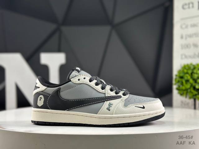 福利特价 耐克 Travis Scott X Fragment Design X Air Jordan 1 Low Og Sp Aj1 乔1 低帮文化休闲板鞋