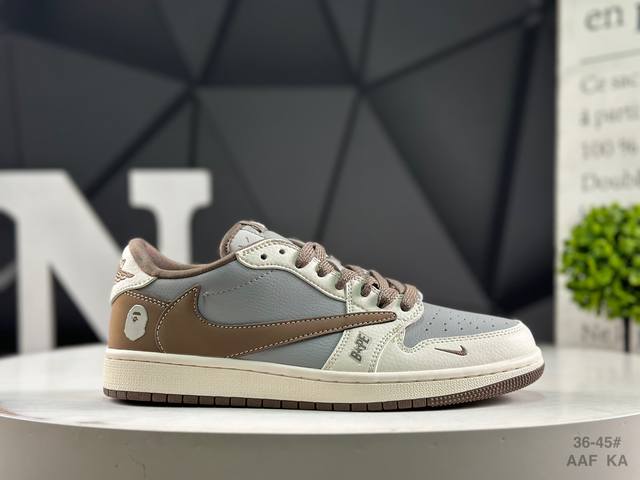福利特价 耐克 Travis Scott X Fragment Design X Air Jordan 1 Low Og Sp Aj1 乔1 低帮文化休闲板鞋