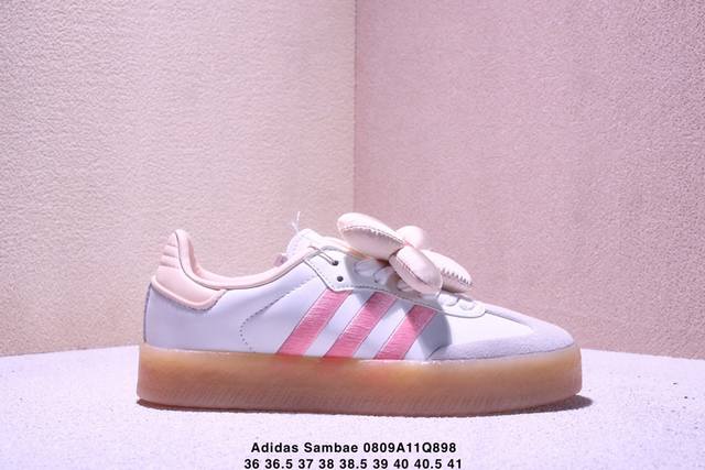 公司级Adidas Originals Sambae 桑巴舞系列阿迪达斯 三叶草 绅士德训足球风百搭低帮休闲运动板鞋 货号:Jr3334 尺码:36 36.5