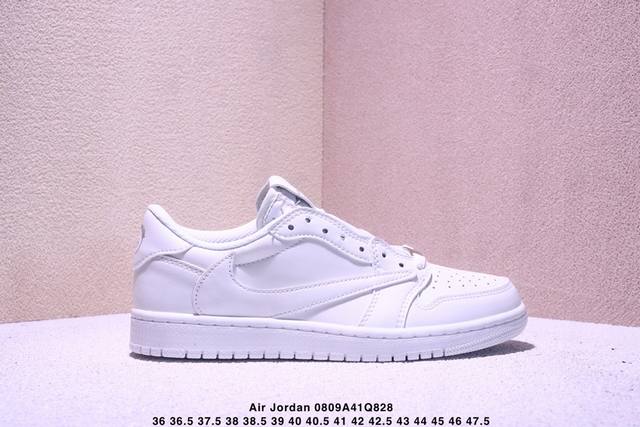 公司级Aj1倒勾Travis Scott X Air Jordan 1 ” Reverse Mocha “ Aj1乔1 Ts 闪电 联名倒钩 低帮文化篮球鞋 完