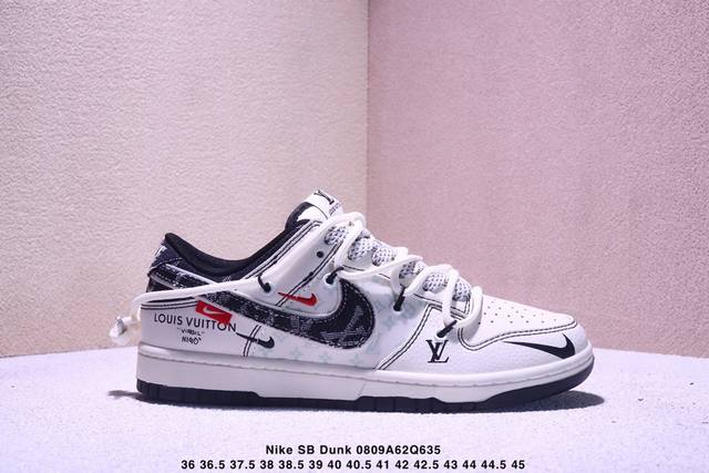 海外爆款限量发售！Nike Sb Dunk Low“ Lv联名 黑帆布抽绳” 周年高端定制 低帮休闲板鞋 定制鞋盒 大厂纯原品质出货 超高清洁度 皮料切割干净无