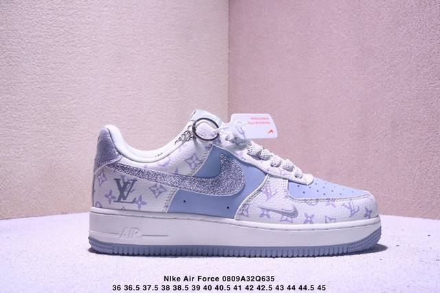 海外限量发售！公司级Nike Air Force 1 '07 Low “Lv联名 闪银勾”空军一号 低帮 运动鞋 休闲鞋 折边针车 工艺难度大 原楦头原纸板 原
