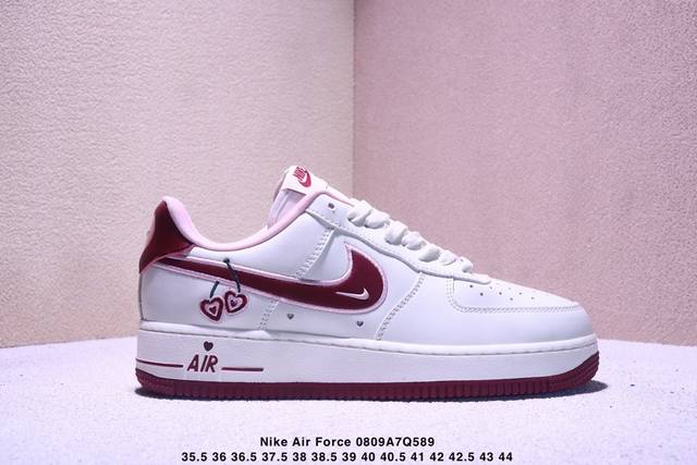 Nike Air Force 1'07 Low Valentine's Day 樱桃味 情人节限定 空军一号低帮休闲板鞋 #鞋款采用Sail、粉色和红色配色，在