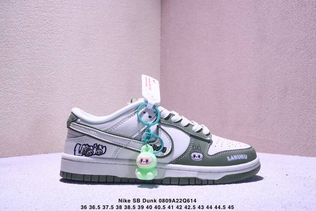 海外爆款限量发售！高端定制Nike Sb Dunk Low “Labubu拉布布联名---奶白绿色呲牙印花” 高端定制 低帮休闲板鞋 定制鞋盒 大厂纯原品质出货