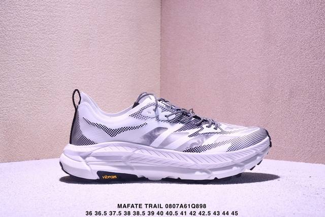 公司级Hoka One One Mafate Speed 4 Lite 舒适百搭防滑保暖 低帮 休闲跑步鞋 它的半透明鞋面设计 不仅让鞋身看起来更加轻便 而且提