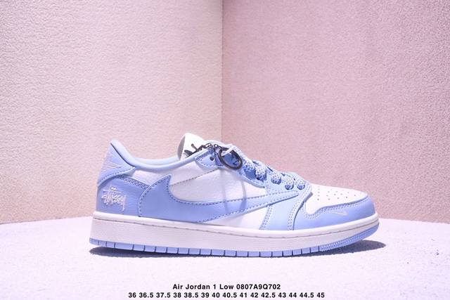 Travis Scott X Fragment Design X Jordan Air Jordan 1 Low Og Sp Supreme联名 “米白蓝双拼”