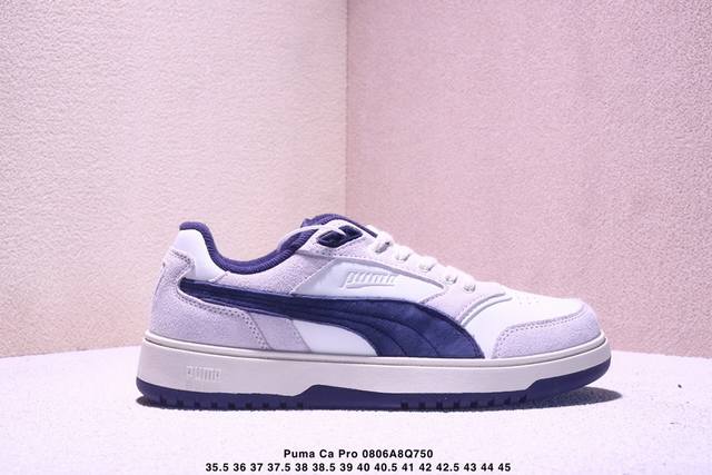 Puma Ca Pro Classic 百搭单品白灰彪马复古休闲鞋经典男女板鞋，搭配精心设计的配色组合，营造浓郁的复古氛围。鞋面打孔细节,提升穿着时的舒适度。皮