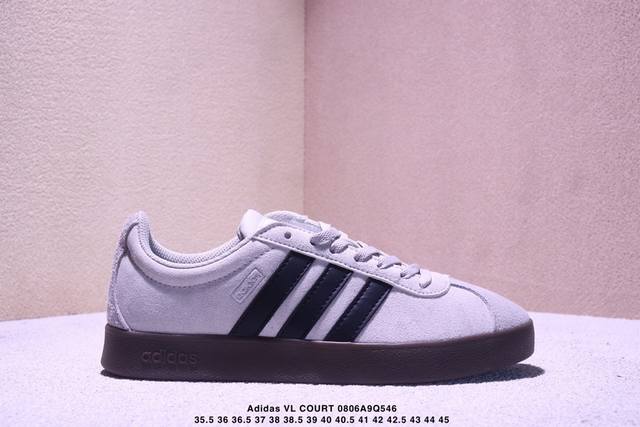 Adidas Vl Court Classic Shoes 阿迪达斯运动休闲板鞋德训T头鞋 这款Adidas经典运动鞋以经典造型塑就百搭风格 灵感源自典藏设计