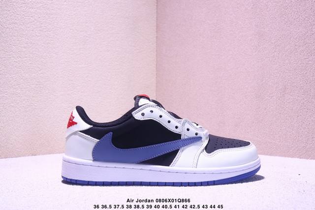 Aj1倒勾Travis Scott X Air Jordan 1 ” Reverse Mocha “ Aj1乔1 Ts 闪电 联名倒钩 低帮文化篮球鞋 完美品质