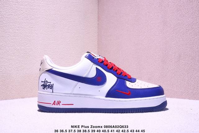 斯图西联名 蓝白，夏季清新配色，海外限量发售！公司级Nike Air Force 1 ‘07 Low 空军一号 低帮 运动鞋 休闲鞋 折边针车 工艺难度大 原楦