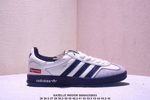公司级Adidas Originals Gazelle Indoor Indoor Lv T头鞋 Lv联名 防滑耐磨轻便 低帮 板鞋 男女同款 白棕 以柔软的皮