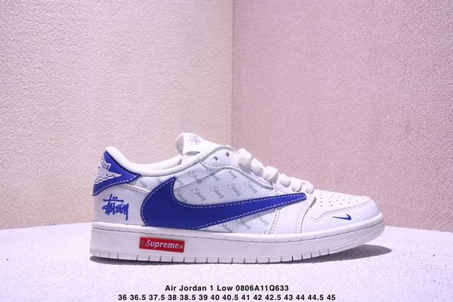 Travis Scott X Fragment Design X Jordan Air Jordan 1 Low Og Sp “斯图西联名 英文米灰勾” 多方联