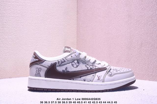 海外爆款限量发售！Travis Scott X Fragment Design X Jordan Air Jordan 1 Low Og Sp “Lv联名 米棕