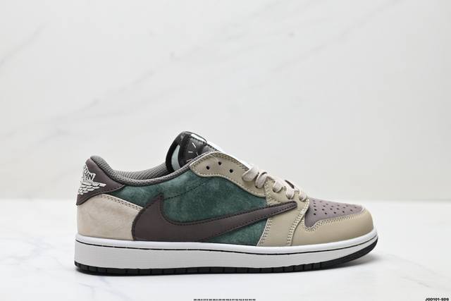 公司级Nike Air Jordan 1 X Travis Scott Aj1倒勾 乔一倒钩 ‘Diy’定制 耐克 低帮文化篮球鞋 完美品质出货 细节如图所示