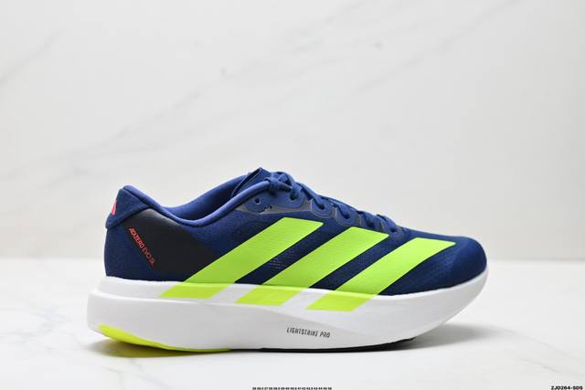 公司级Adidas Adizero Evo Sl 阿迪达斯 舒适百搭防滑耐磨 低帮 休闲跑步鞋 中底配置方面搭载全掌Lightstrike Pro 鞋面采用透气