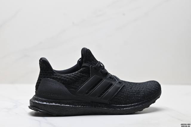 公司级Adidas Ultraboost 阿迪达斯 耐磨缓震休闲运动跑鞋 采用网材搭配反光皮革鞋面 配上Stretchweb网格外底 提供非凡穿着体验 一体化编